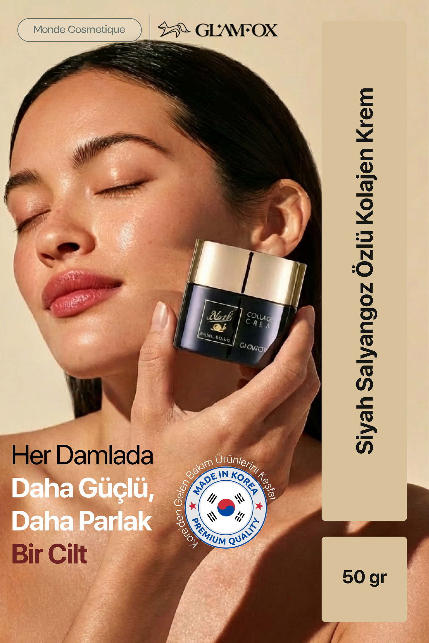 Glamfox Black Snail Mucin Yoğun Nemlendirici Yüz Kremi