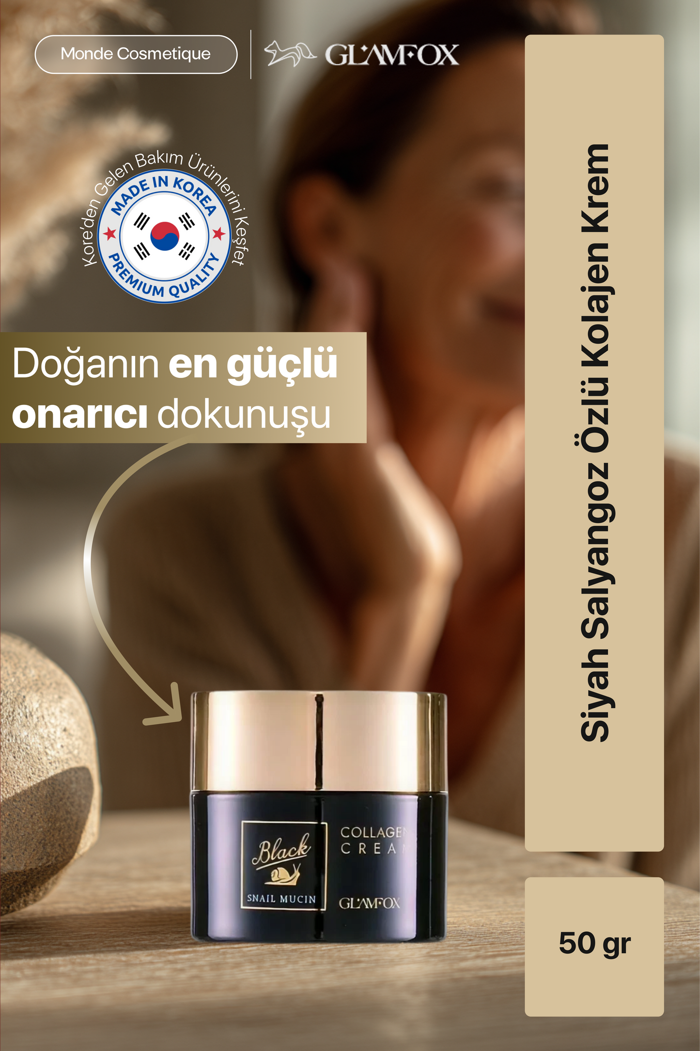 Glamfox Black Snail Mucin Yoğun Nemlendirici Yüz Kremi