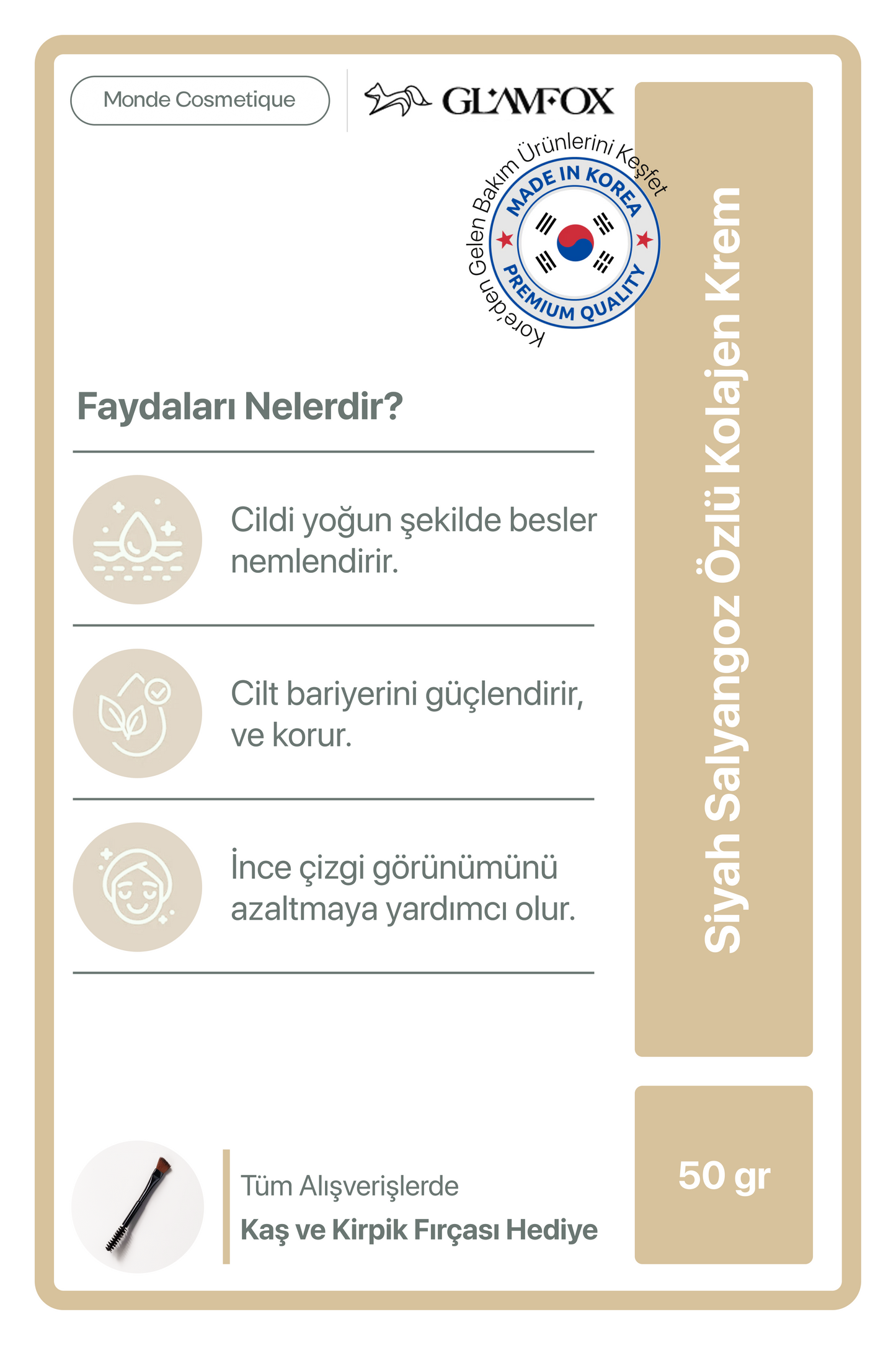 Glamfox Black Snail Mucin Yoğun Nemlendirici Yüz Kremi