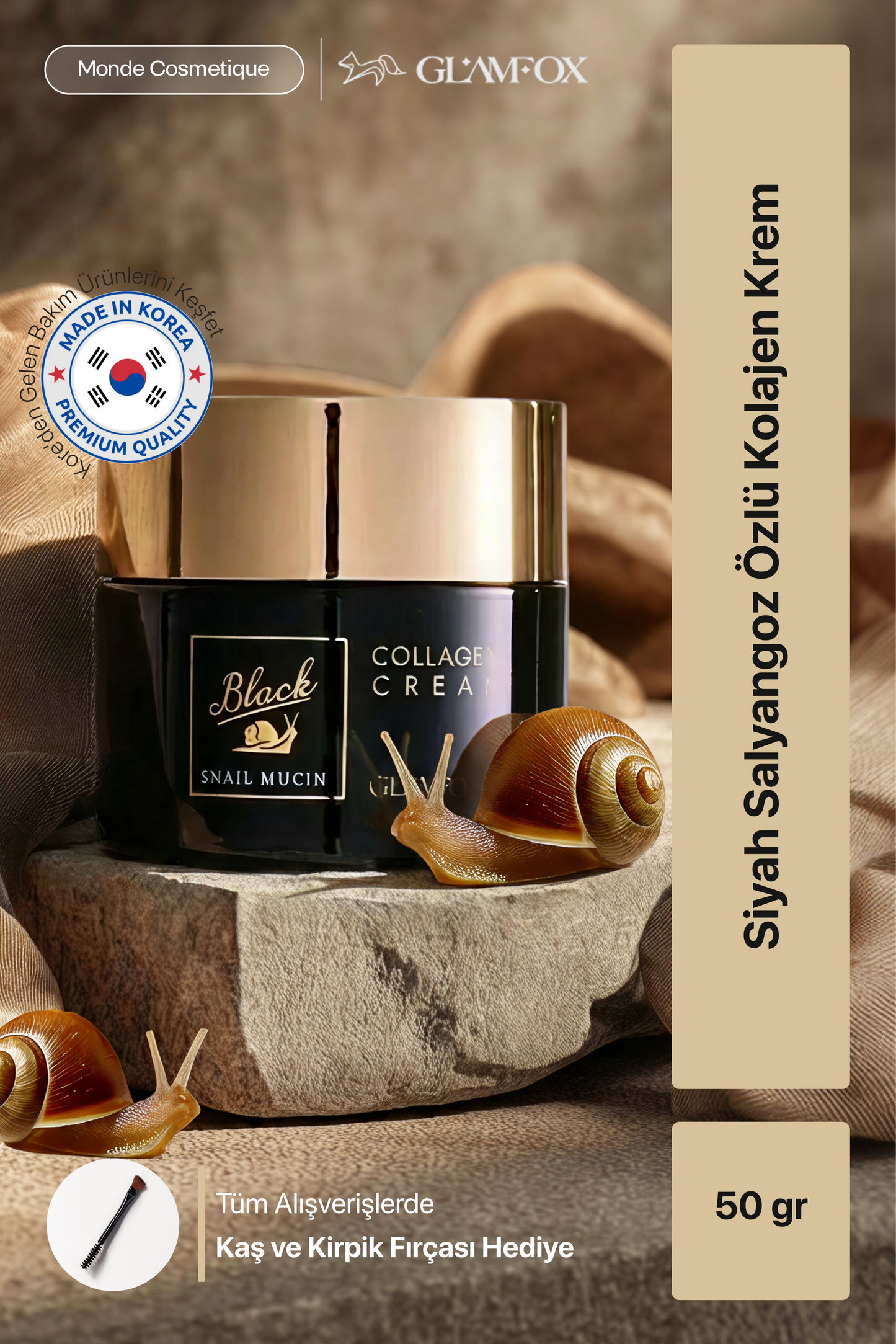 Glamfox Black Snail Mucin Yoğun Nemlendirici Yüz Kremi