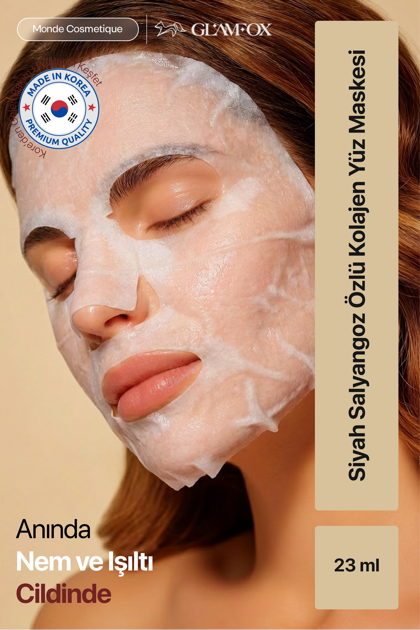 Glamfox Black Snail Mucin İpek Kağıt Yüz Maskesi