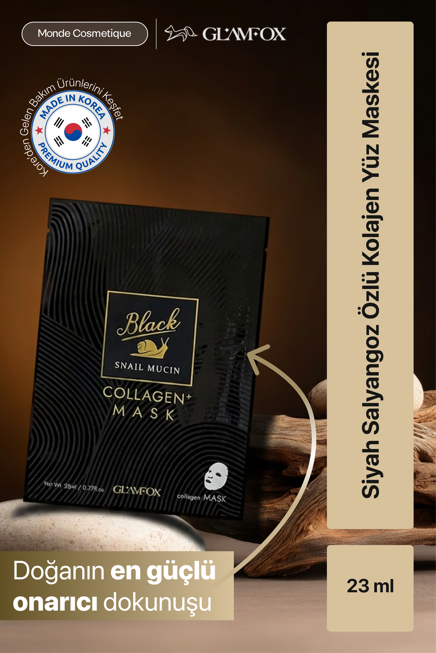 Glamfox Black Snail Mucin İpek Kağıt Yüz Maskesi