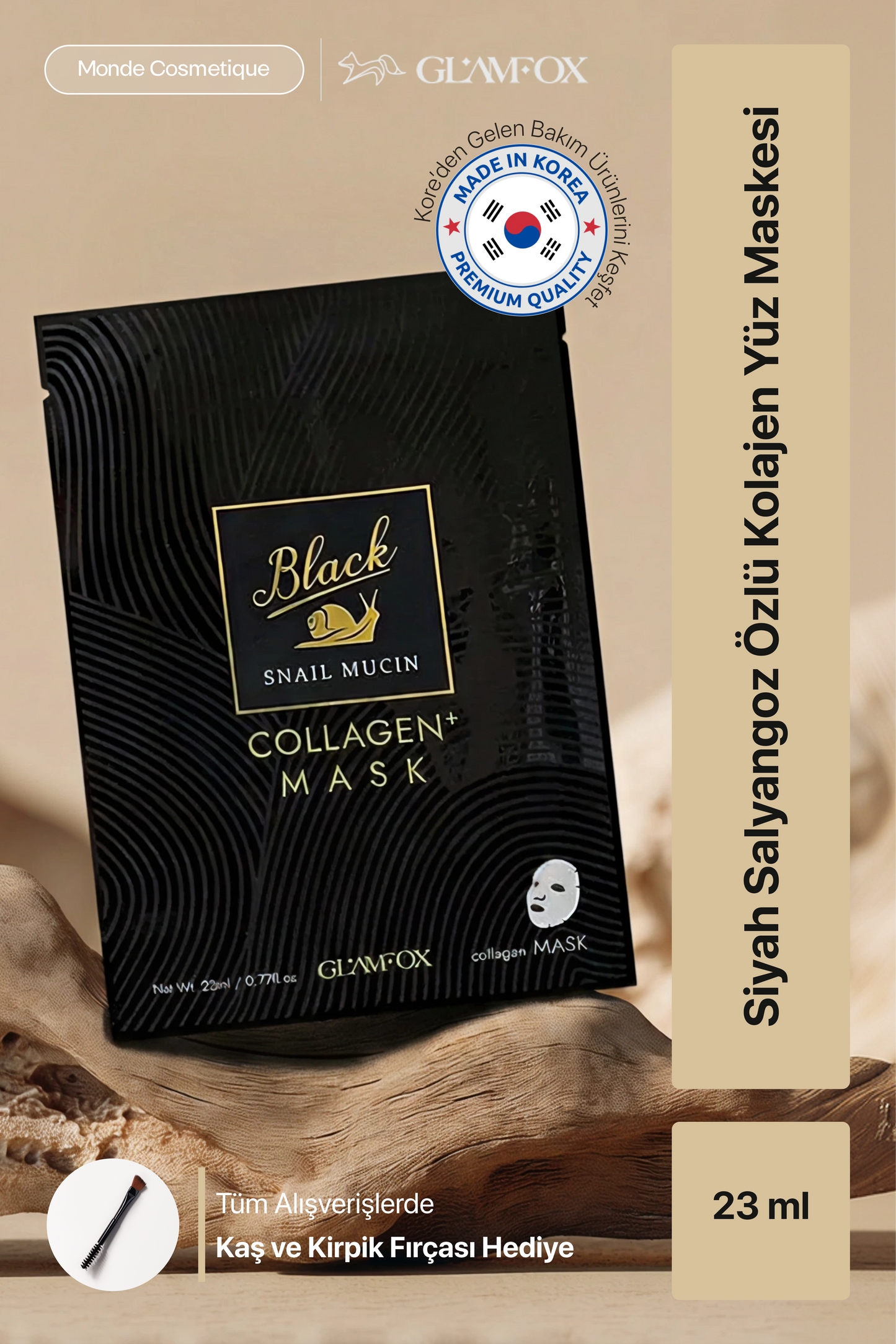 Glamfox Black Snail Mucin İpek Kağıt Yüz Maskesi