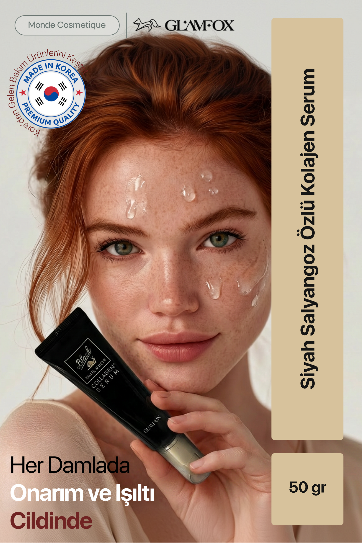 Glamfox Black Snail Mucin Nemlendirici & Cilt Bakım Serumu