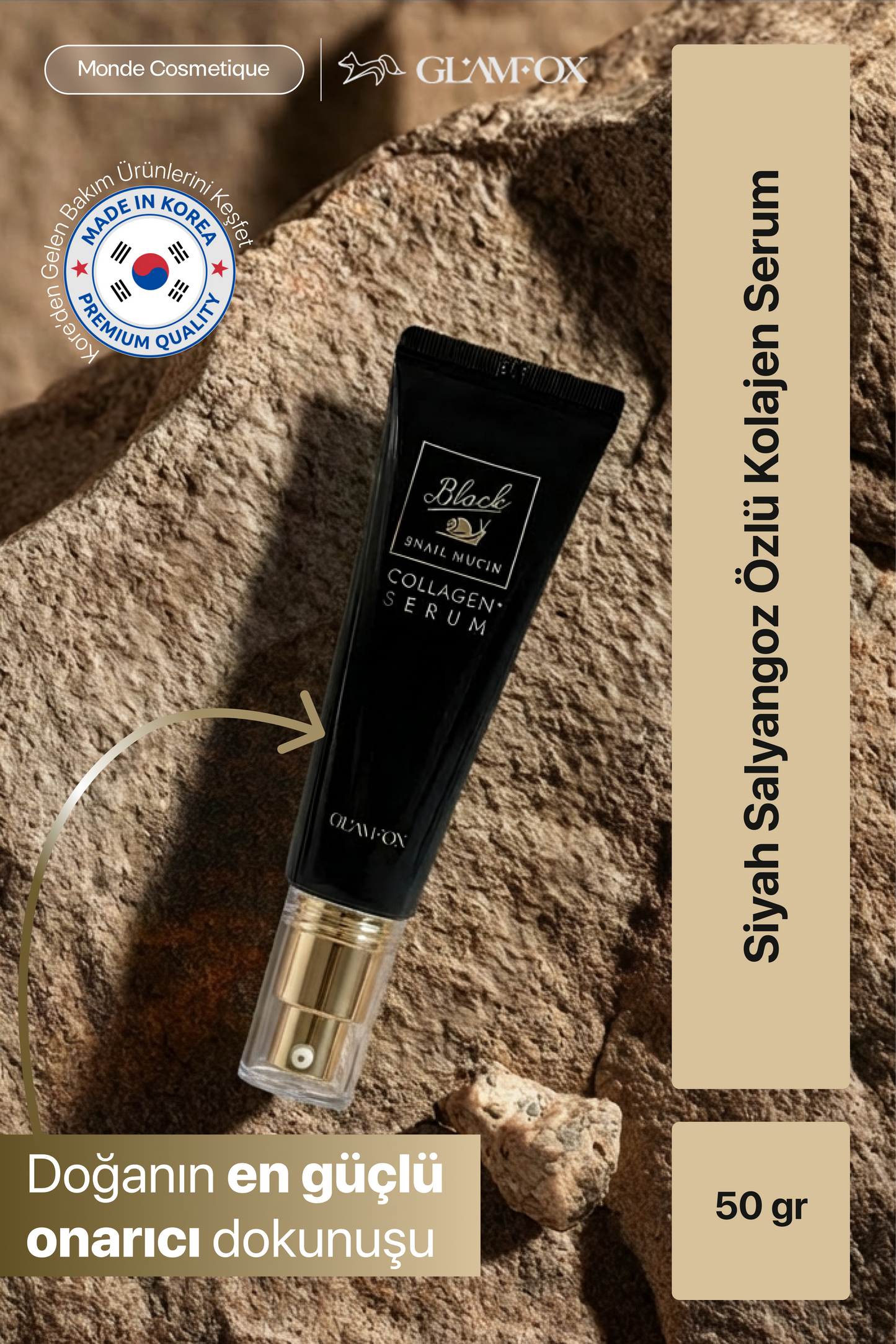 Glamfox Black Snail Mucin Nemlendirici & Cilt Bakım Serumu
