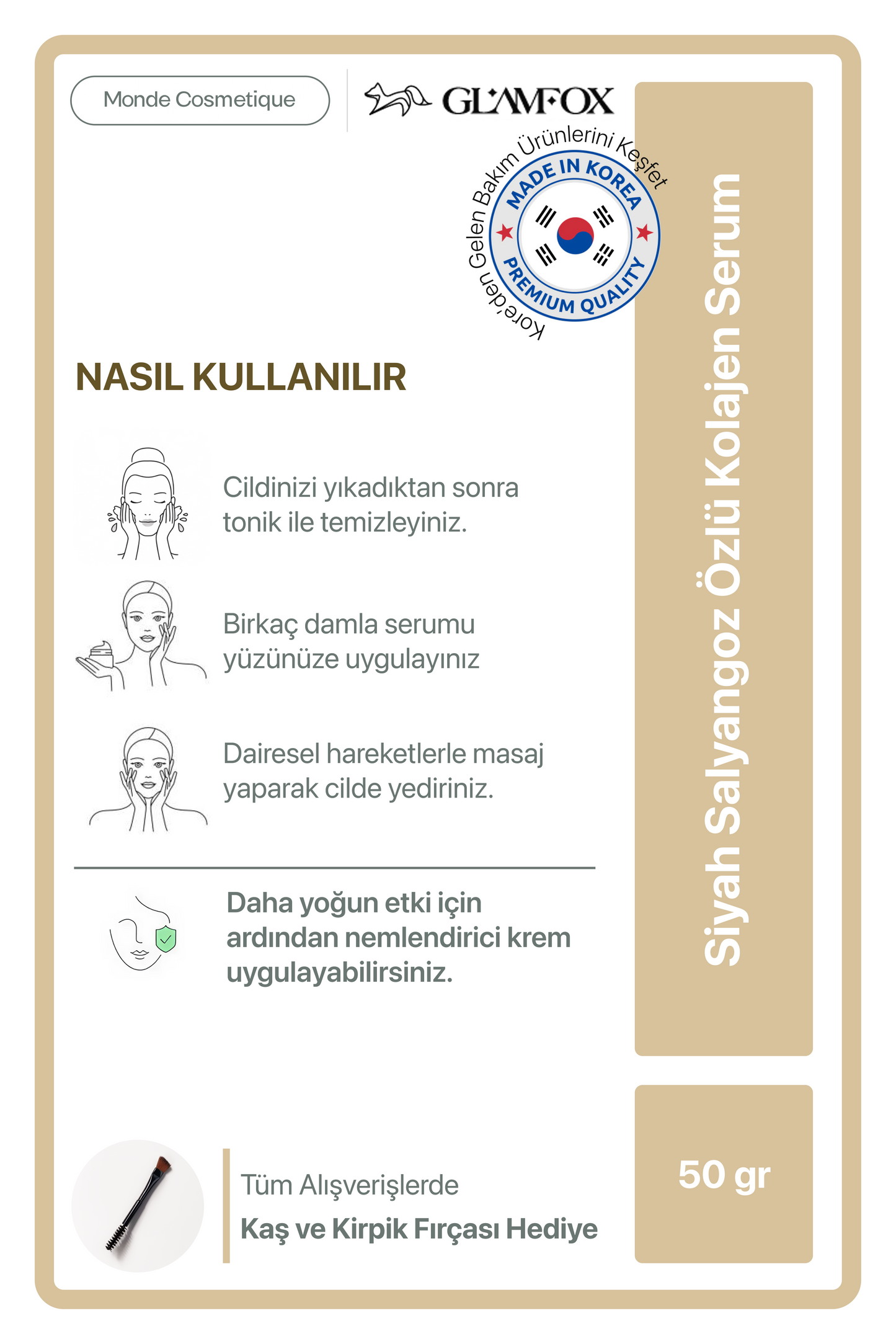 Glamfox Black Snail Mucin Nemlendirici & Cilt Bakım Serumu