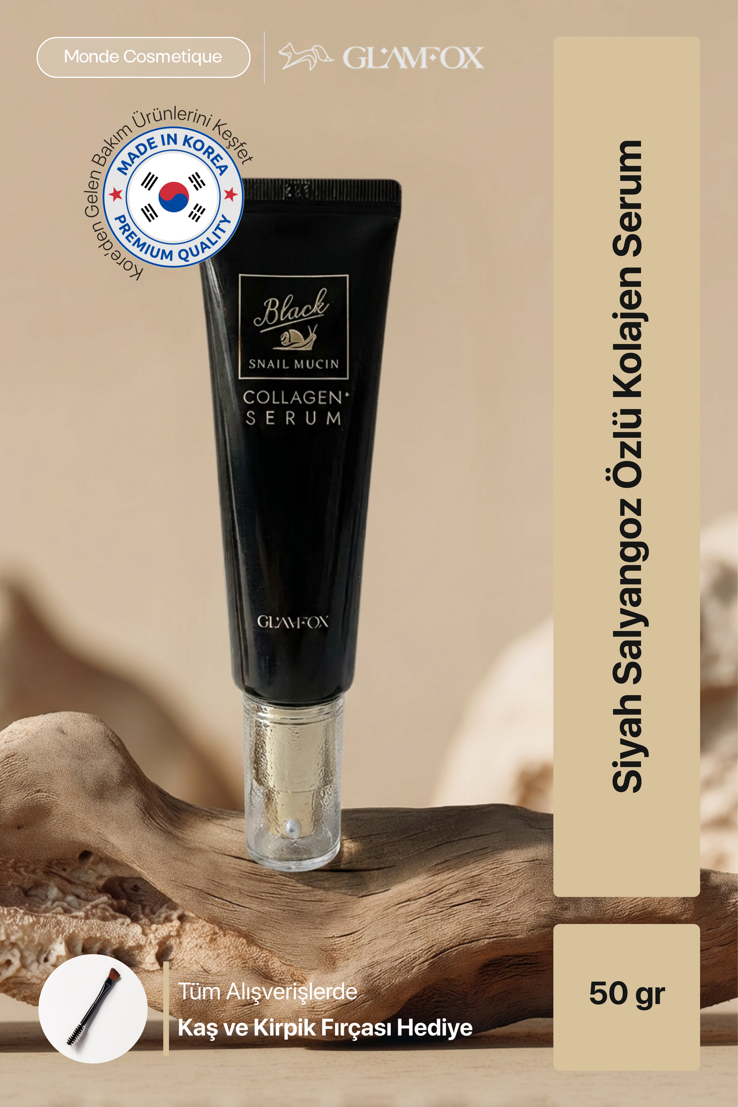 Glamfox Black Snail Mucin Nemlendirici & Cilt Bakım Serumu