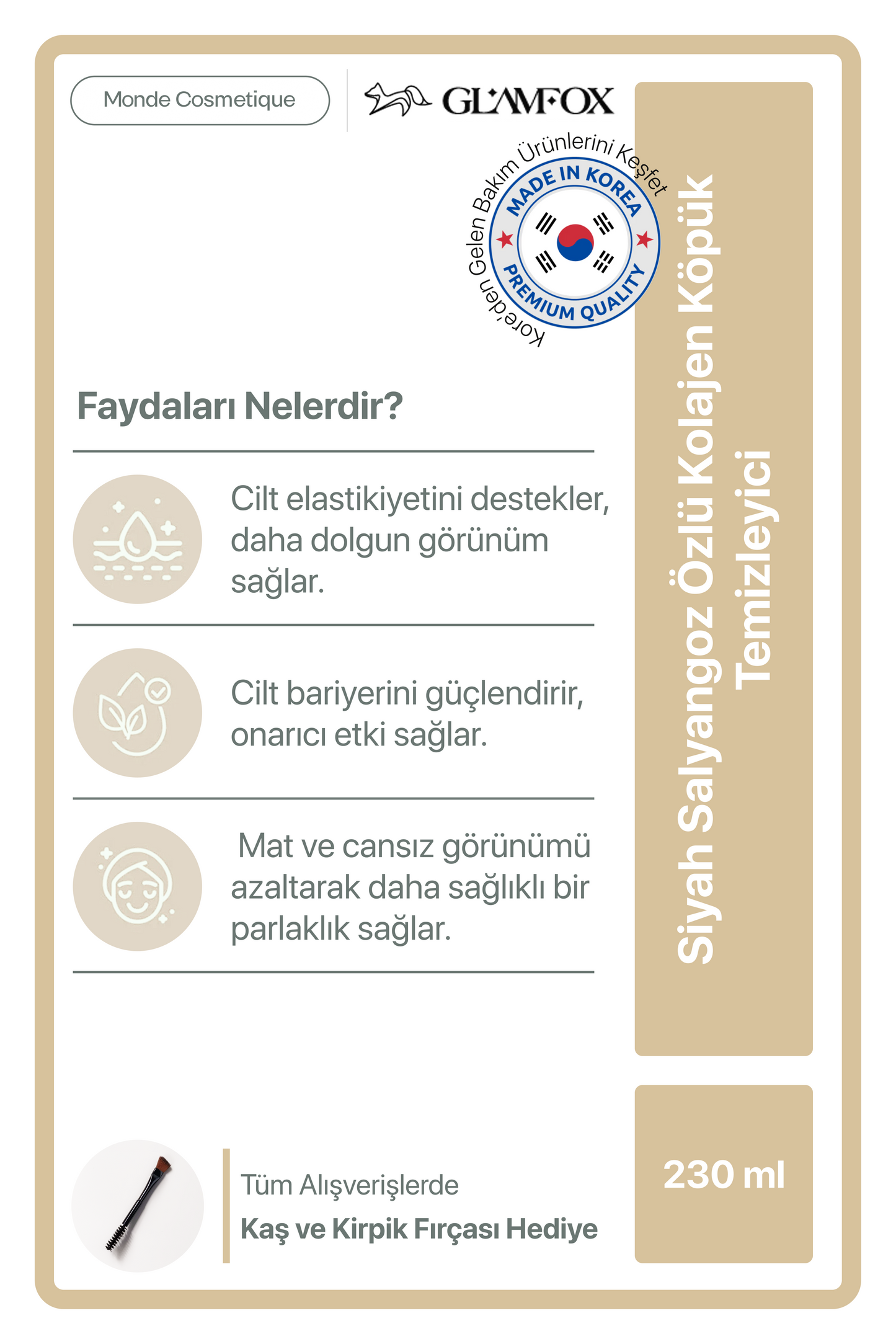 Glamfox Black Snail Mucin Nemlendirici Yüz Temizleme Köpüğü