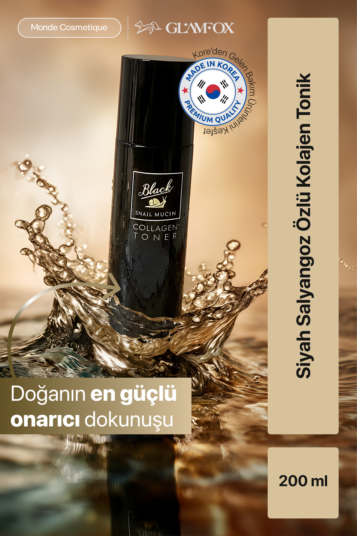 Glamfox Black Snail Mucin Nemlendirici & Canlandırıcı Cilt Toniği
