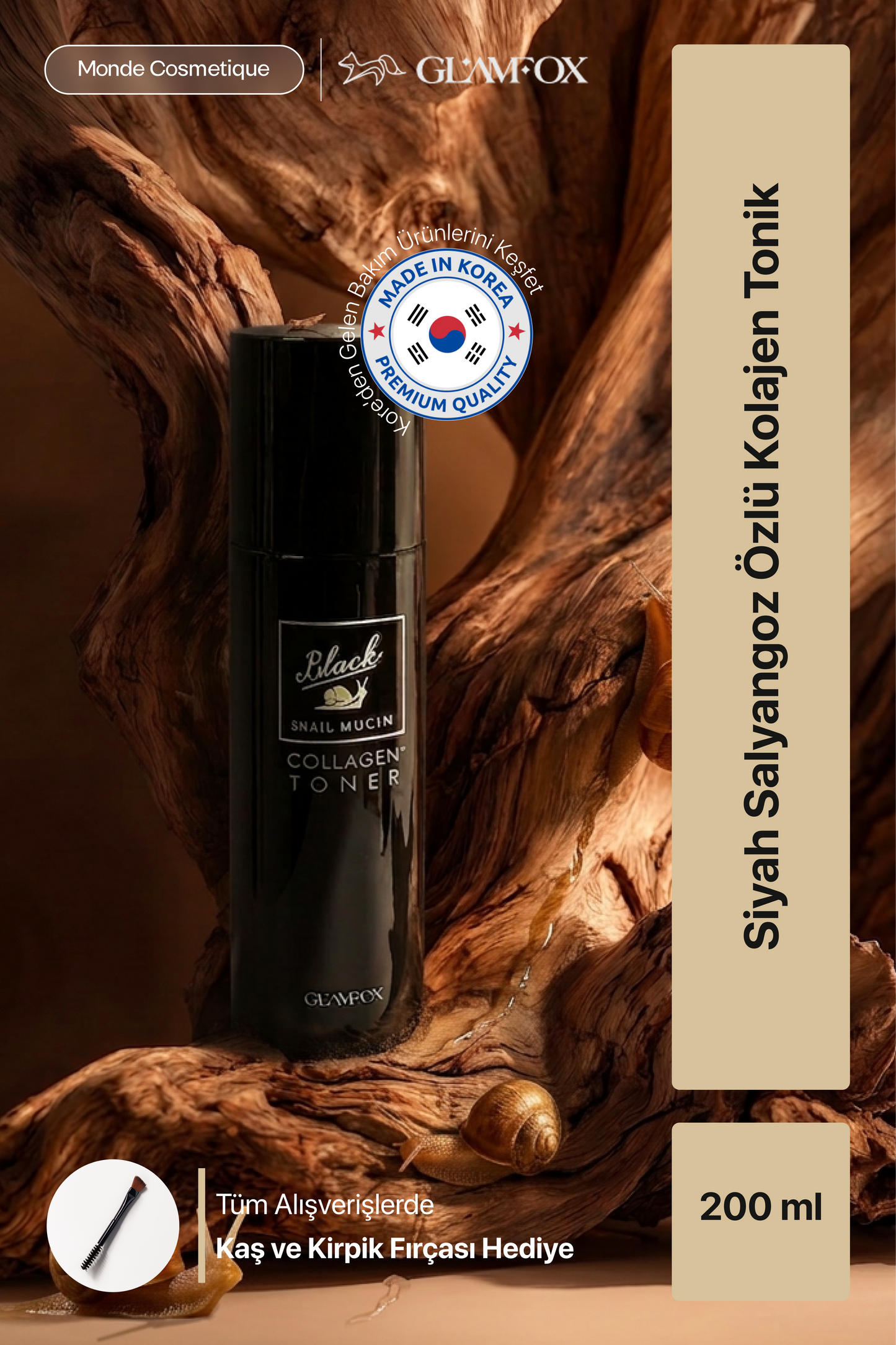 Glamfox Black Snail Mucin Nemlendirici & Canlandırıcı Cilt Toniği