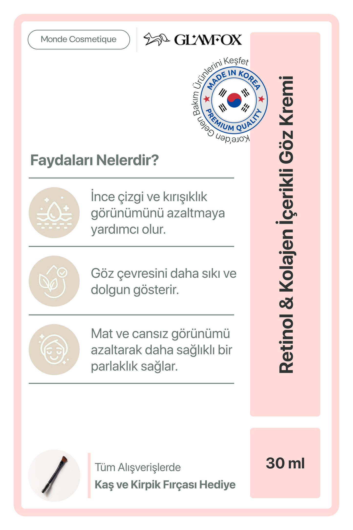 Glamfox Retinol Collagen Göz Kremi
