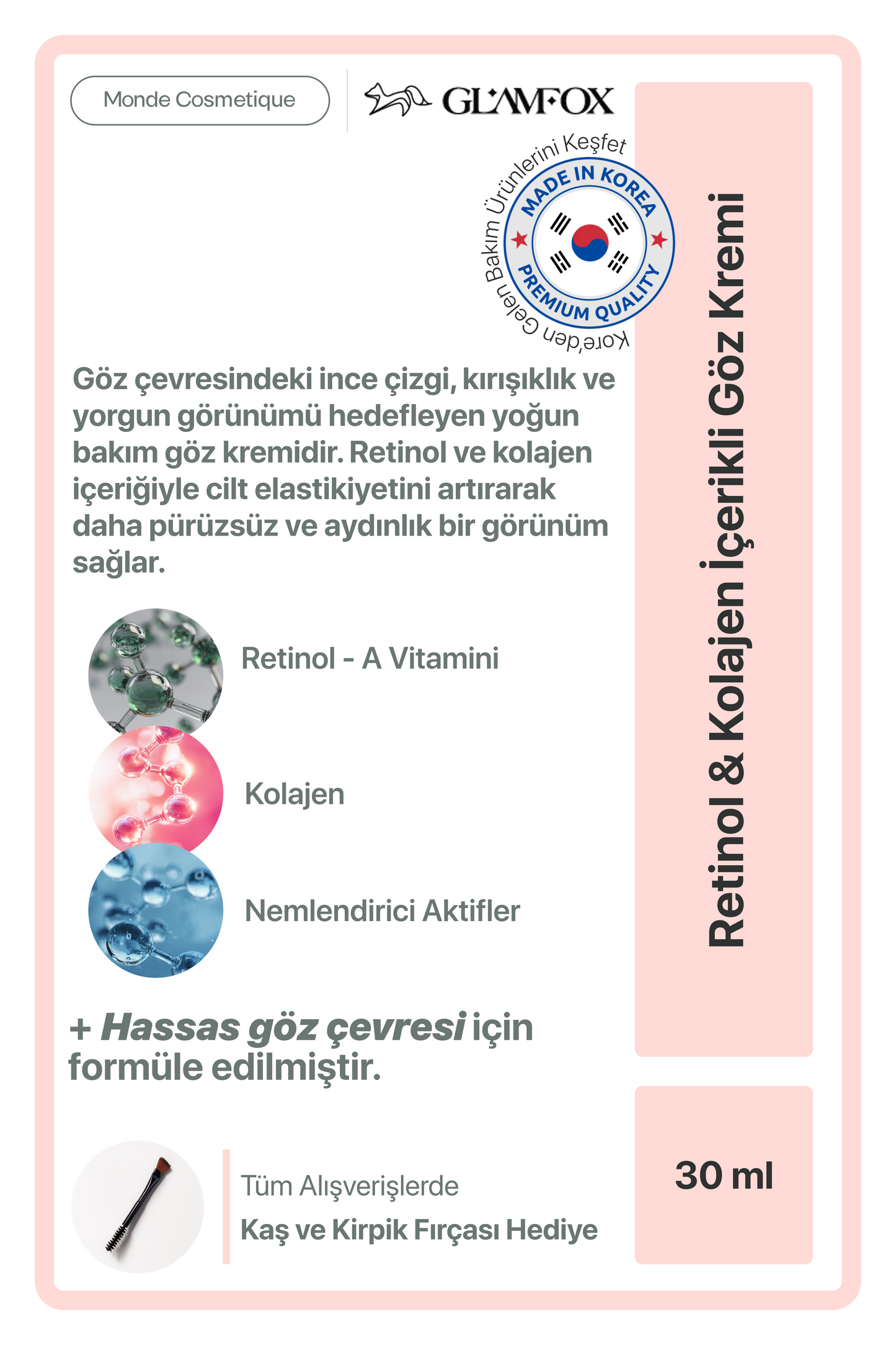 Glamfox Retinol Collagen Göz Kremi