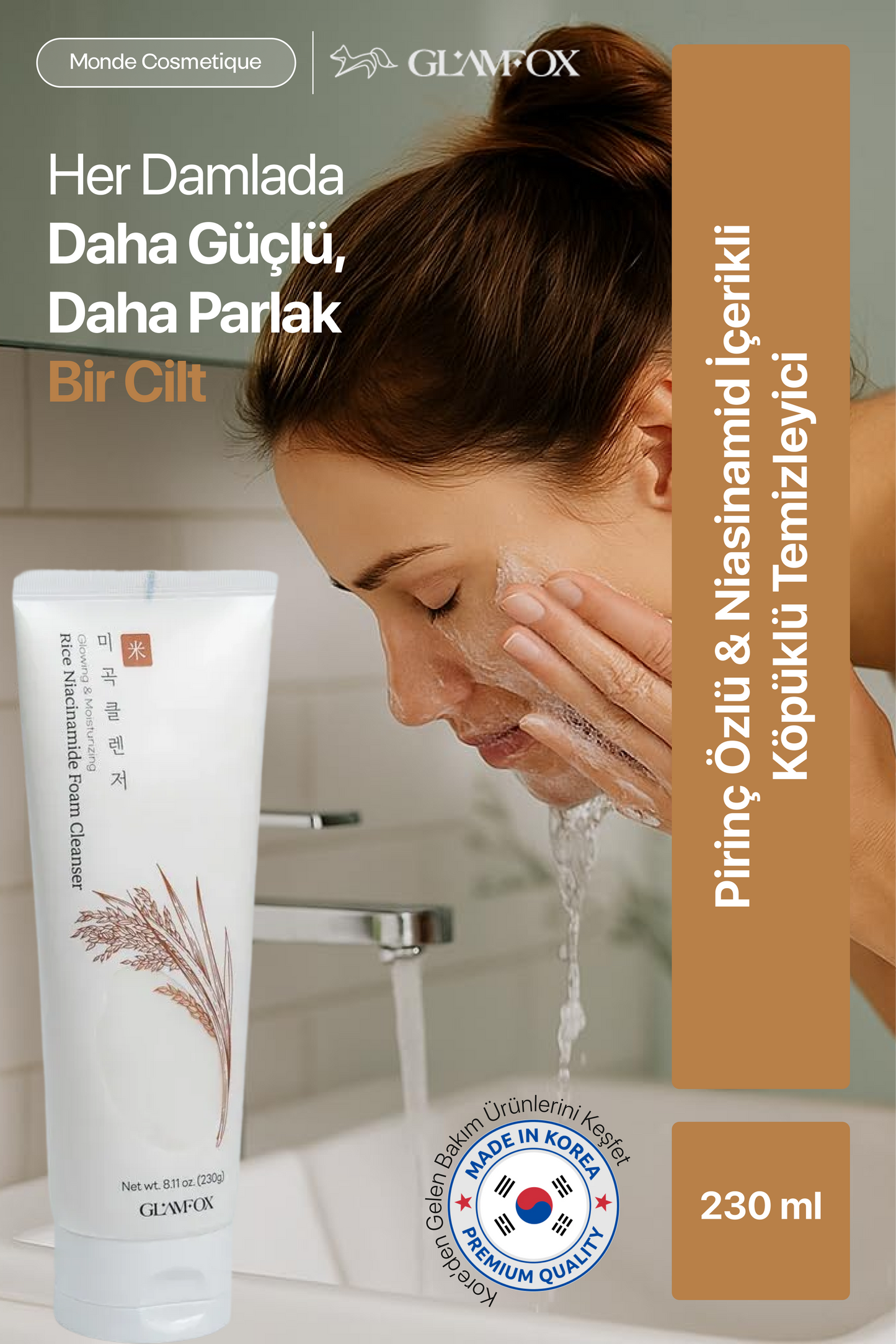 Glamfox Rice Niacinamide Yüz Temizleme Köpüğü