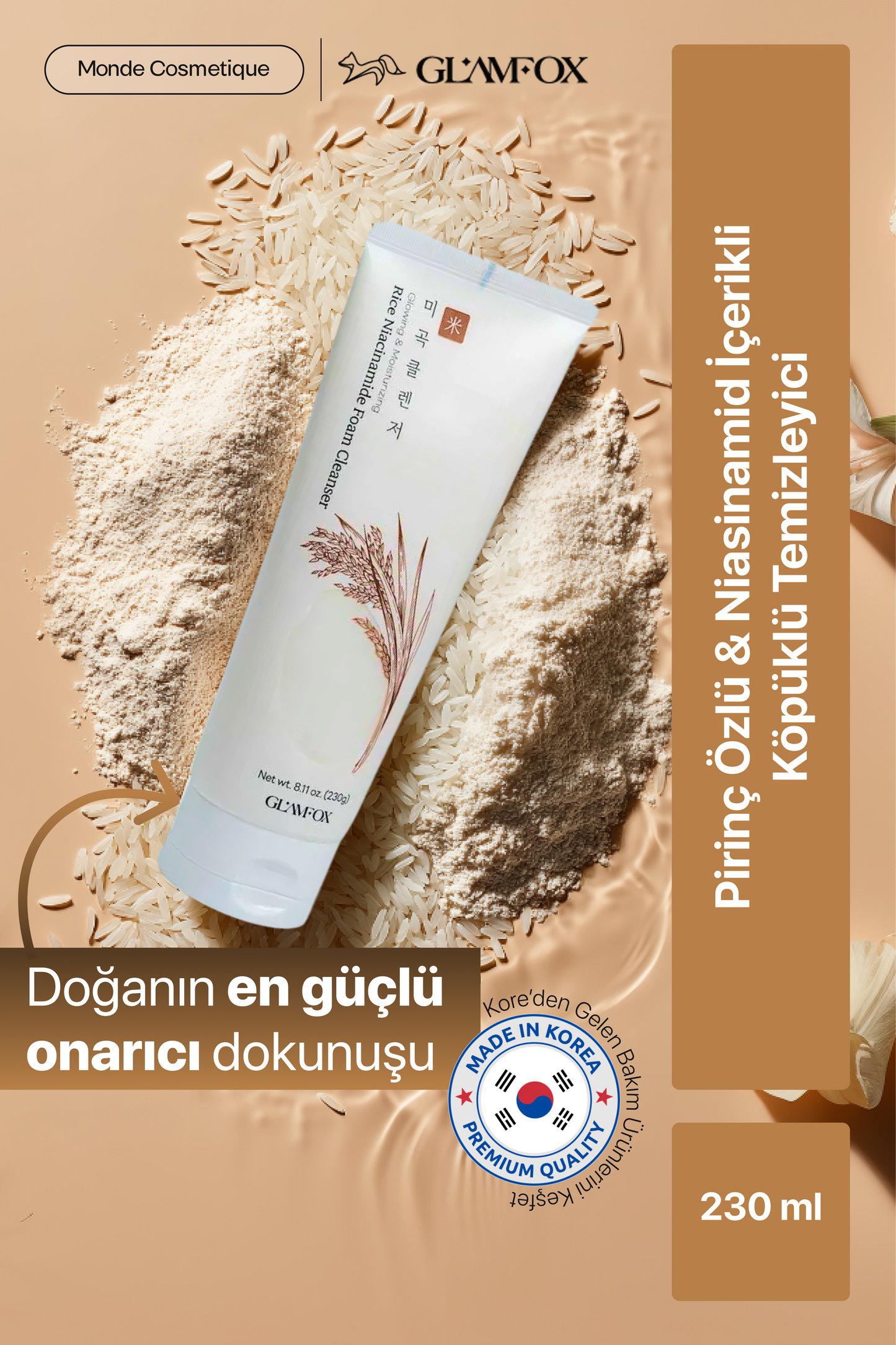 Glamfox Rice Niacinamide Yüz Temizleme Köpüğü