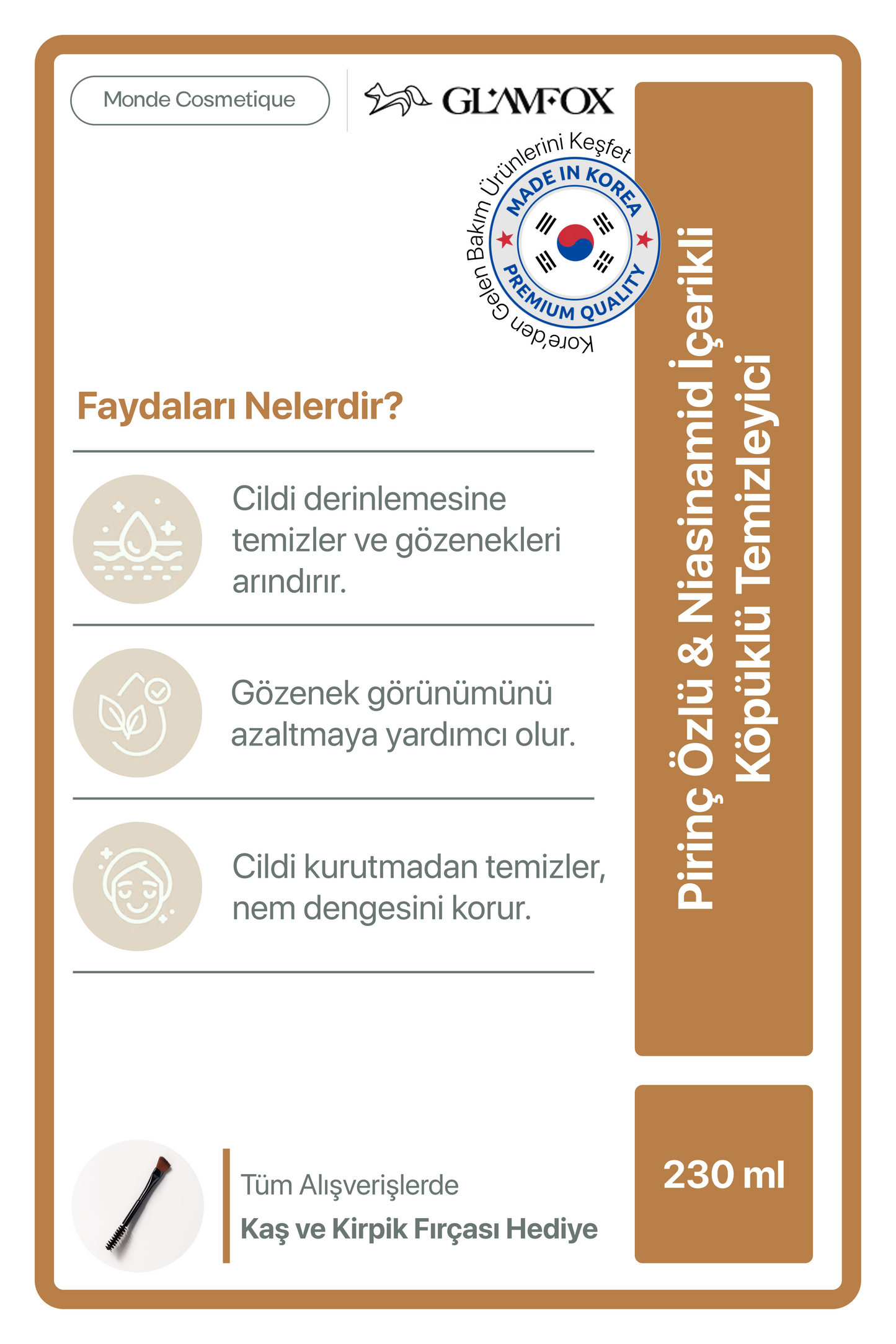 Glamfox Rice Niacinamide Yüz Temizleme Köpüğü