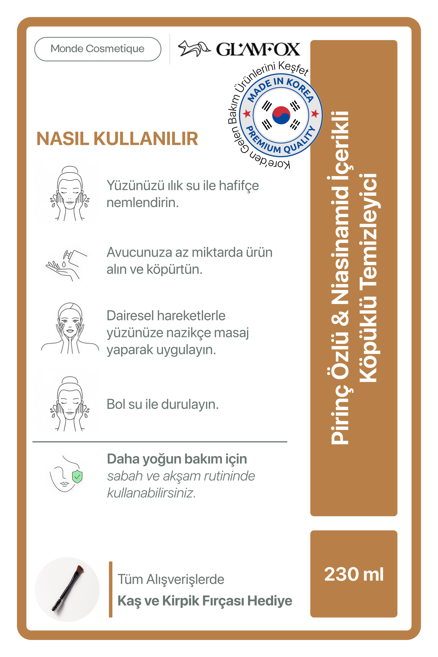 Glamfox Rice Niacinamide Yüz Temizleme Köpüğü