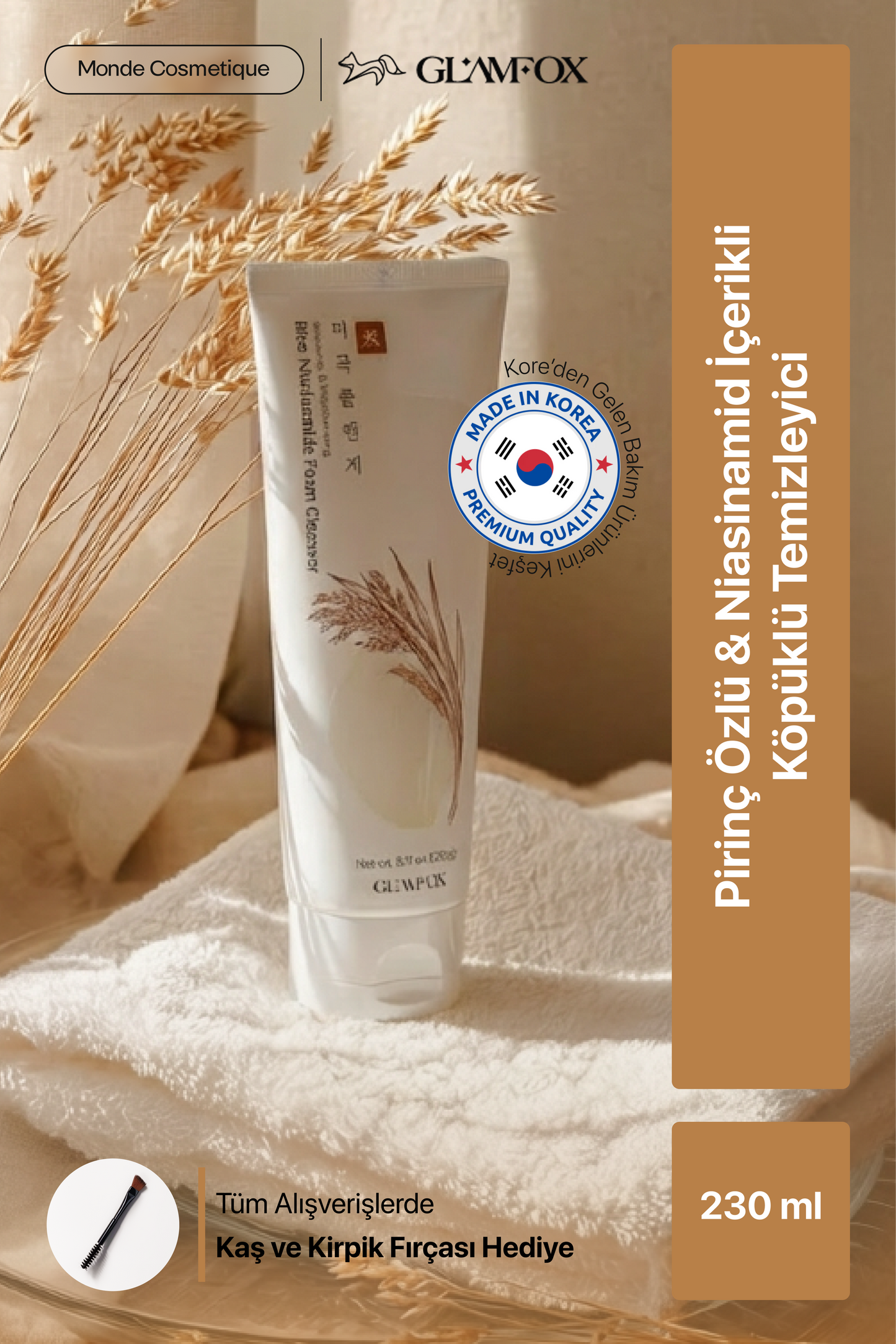 Glamfox Rice Niacinamide Yüz Temizleme Köpüğü
