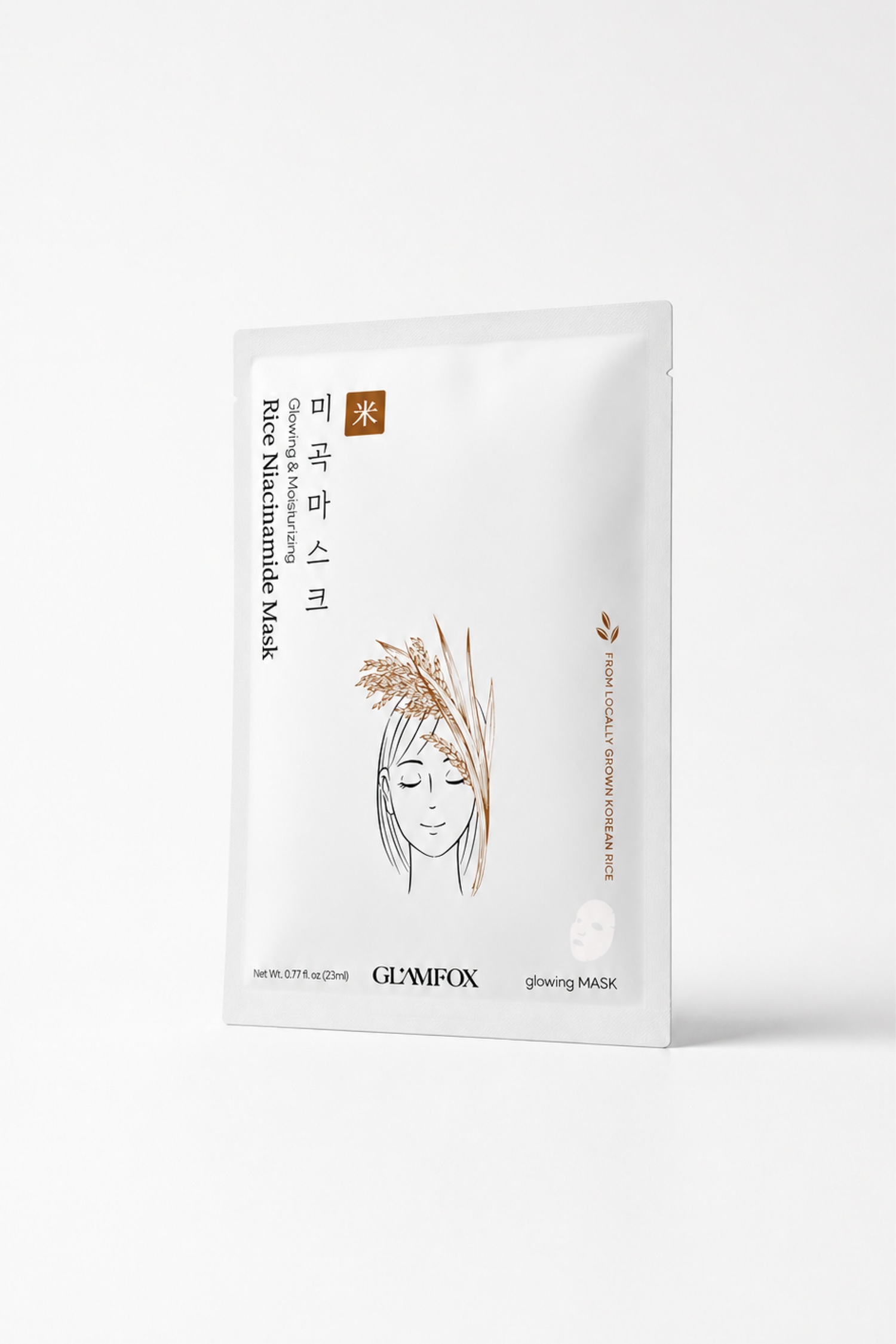 Glamfox Rice Niacinamide Kore kağıt yüz maskesi