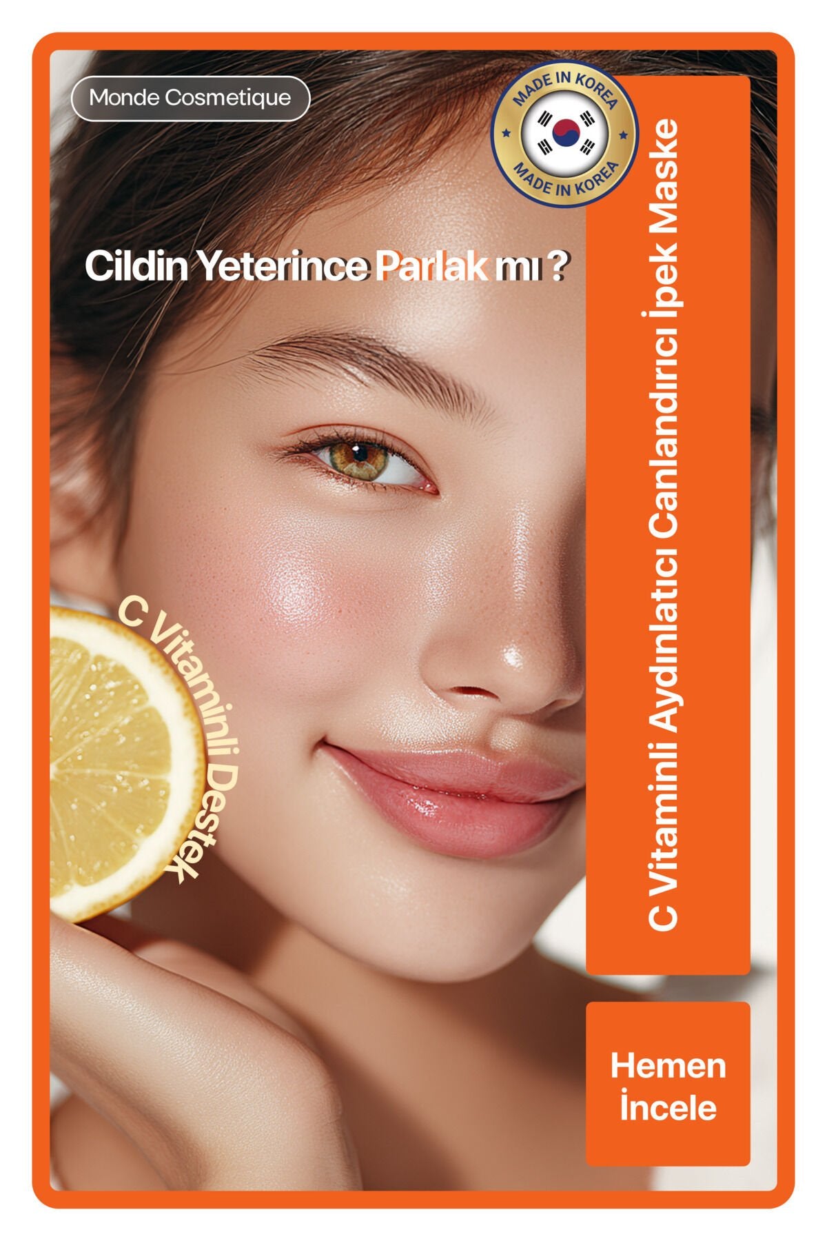 C Vitaminli Aydınlatıcı Canlandırıcı İpek Yüz Maskesi