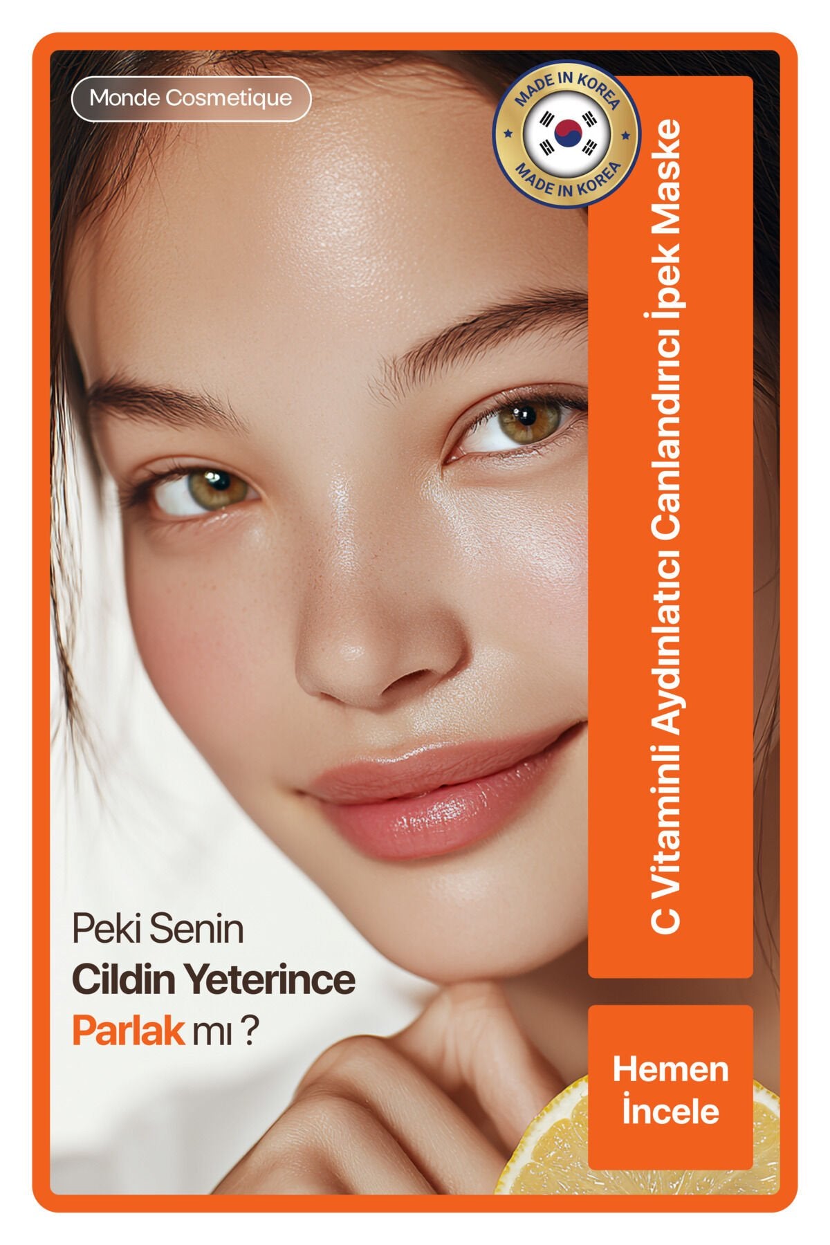 C Vitaminli Aydınlatıcı Canlandırıcı İpek Yüz Maskesi