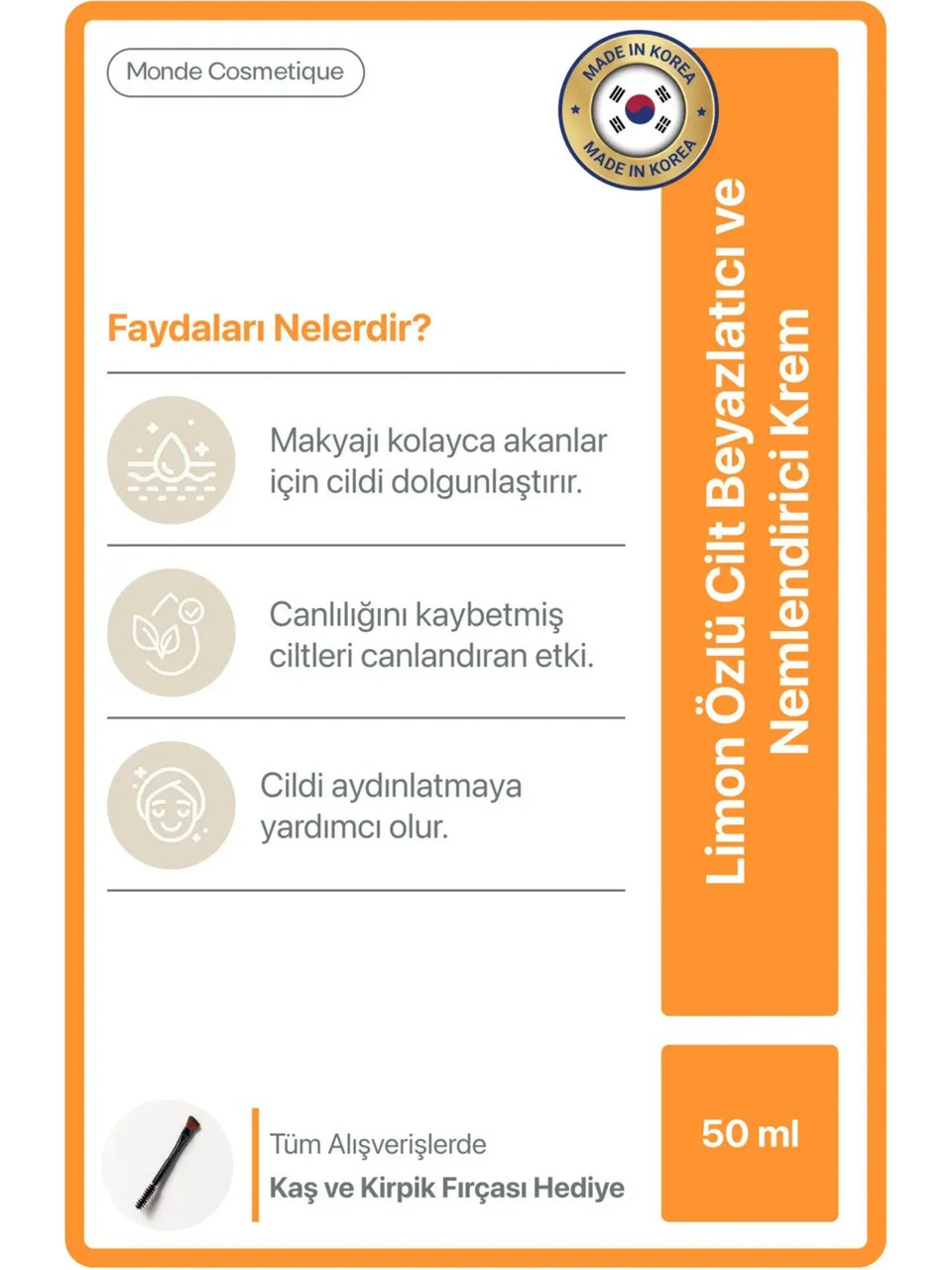 Limon Özlü Cilt Beyazlatıcı ve Nemlendirici Krem