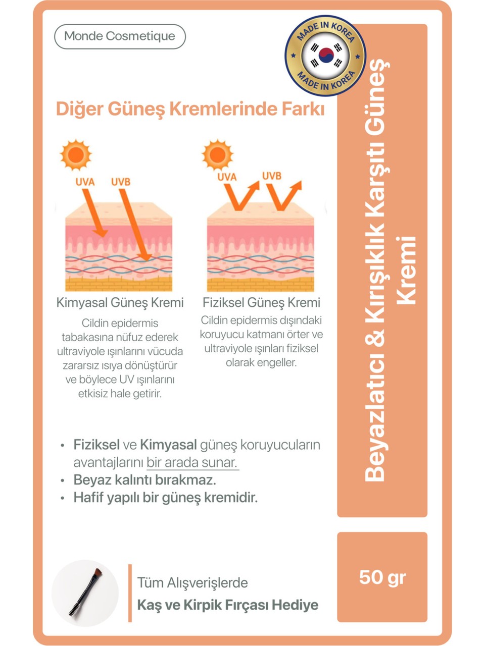 Beyazlatıcı & Kırışıklık Karşıtı Güneş Kremi