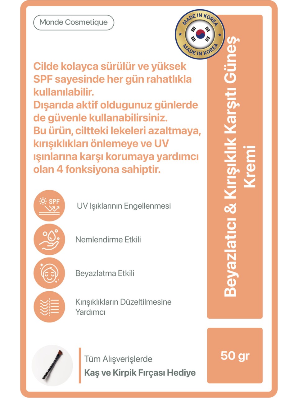Beyazlatıcı & Kırışıklık Karşıtı Güneş Kremi