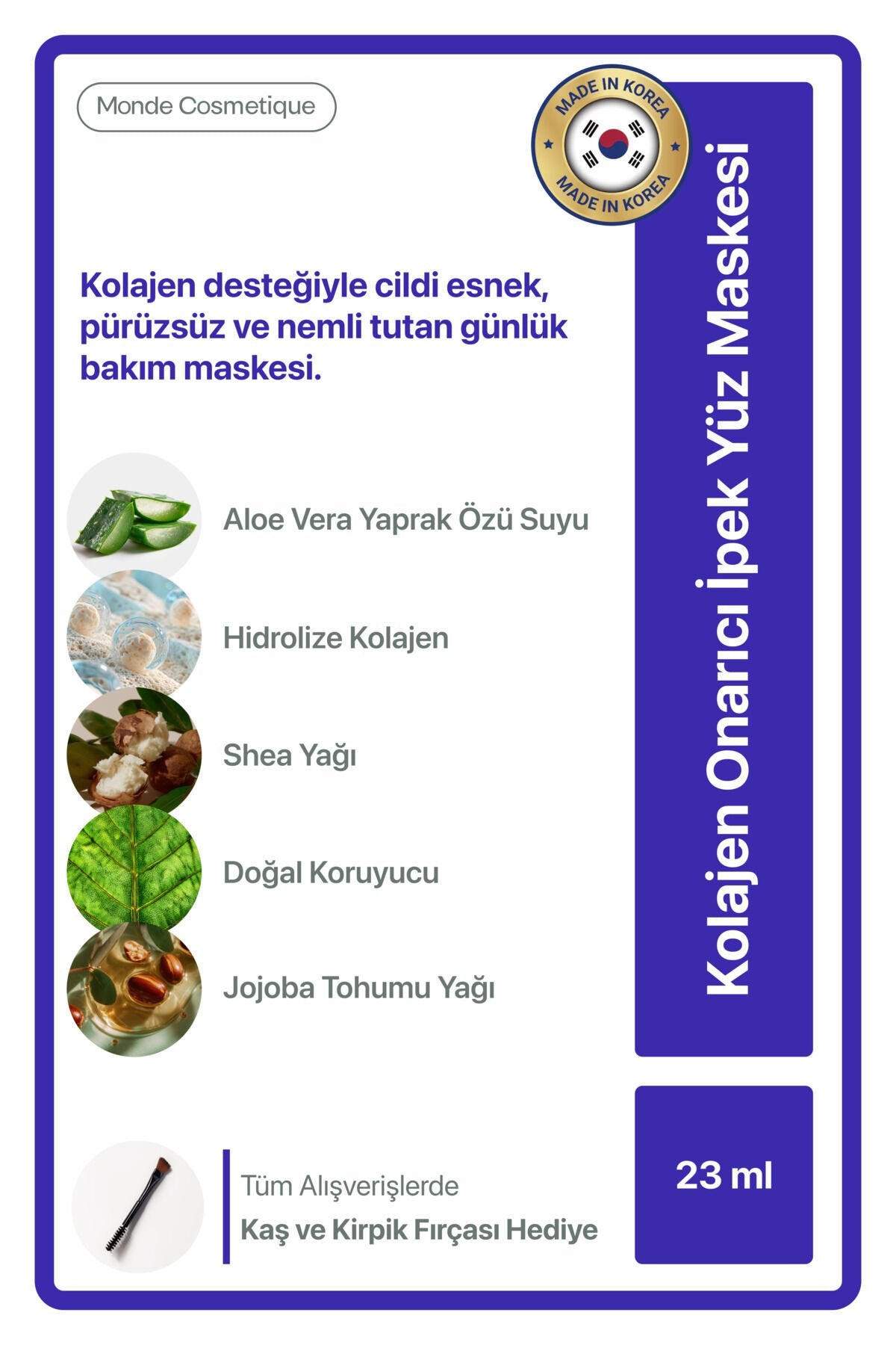 Chamos Kolajen Onarıcı Ipek Yüz Maskesi