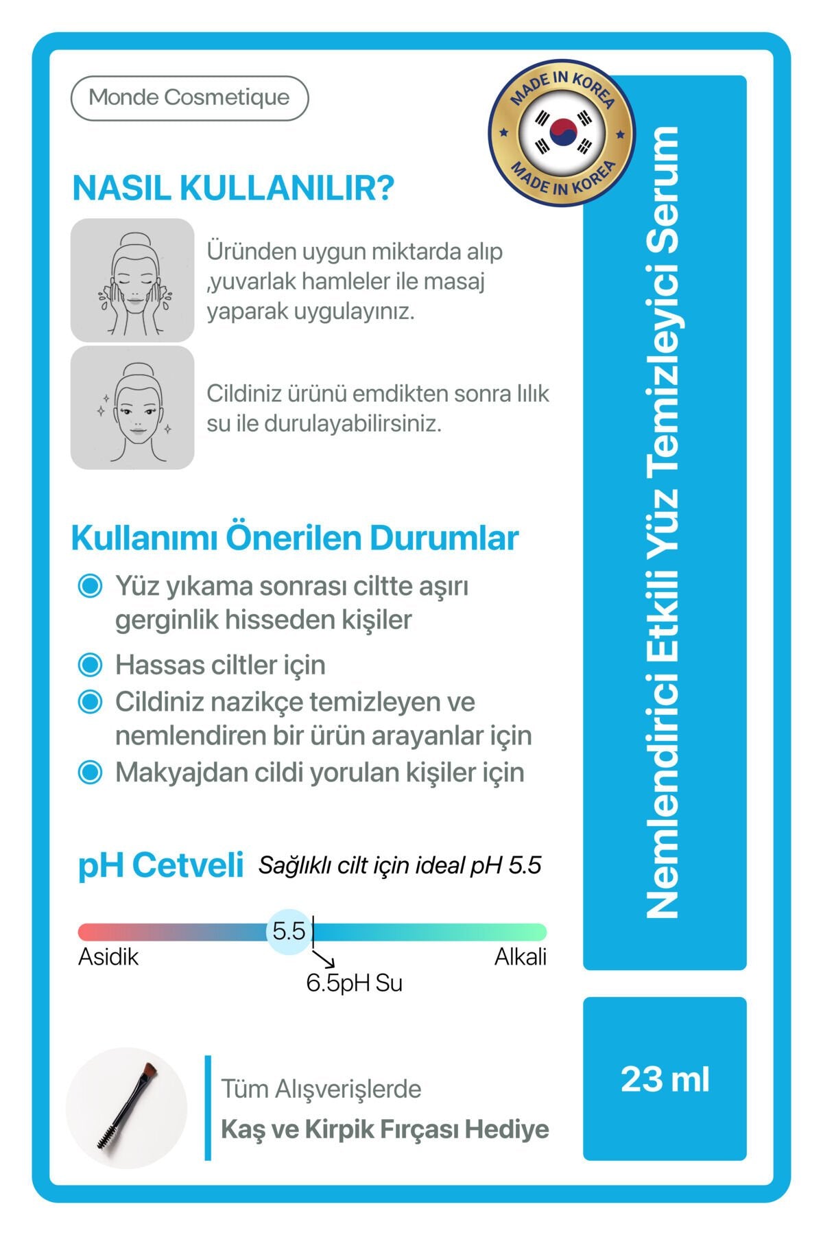 Nemlendirici Etkili Yüz Temizleyici Serum